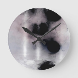 Blush Orbit Abstract Round Clock