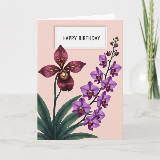 Blush Orchid Birthday Card (Front)