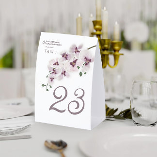 Blush Orchid Charm Wedding Table Number Card
