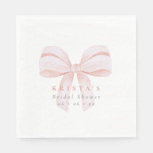 Blush Oversize Bow Bridal Shower Napkin