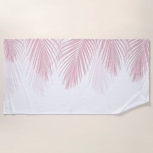 Blush Palm Leaves Finesse 2 #tropical #art Beach Towel