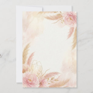 Blush Pampas Add Your Own Text Invitation