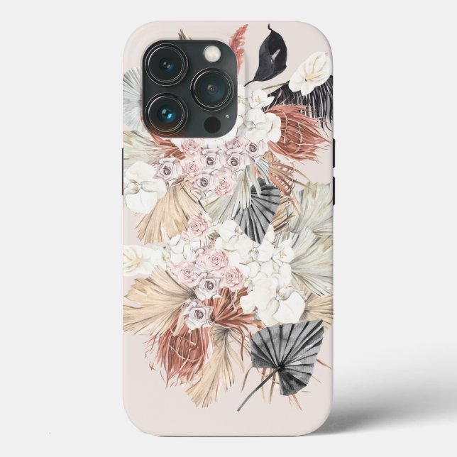 Blush Pampas Grass Floral Tropical Jungle Case-Mate iPhone Case (Back)