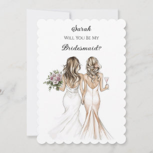 Blush Pastel Bridesmaid Proposal Card 
