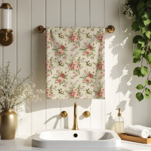 Blush Pastel Towels Vintage Floral Bathroom Look