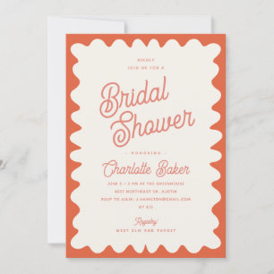 Blush Peach Bright Colourful Floral Bridal Shower Invitation