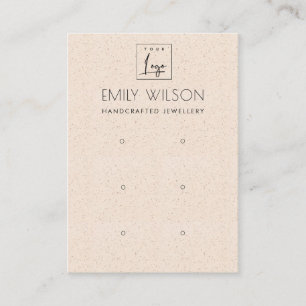 BLUSH PEACH CERAMIC TEXTURE 3 EARRING DISPLAY LOGO BUSINESS CARD