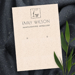 BLUSH PEACH CERAMIC TEXTURE EARRING DISPLAY LOGO BUSINESS CARD