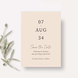 Blush Peach Chic Minimal Wedding Save the Date