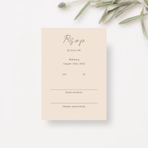 Blush Peach | Chic Minimalist Wedding RSVP