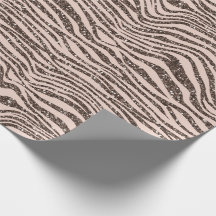 Blush Peach Chocolate Brown Zebra Glitter