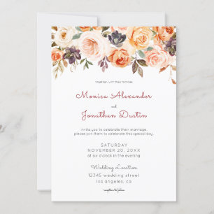 Blush & Peach Floral Invitation