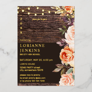 Blush & Peach Floral Rustic Graduation v2 Full