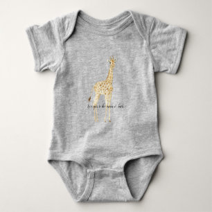 Blush Peach Giraffe Baby Bodysuit