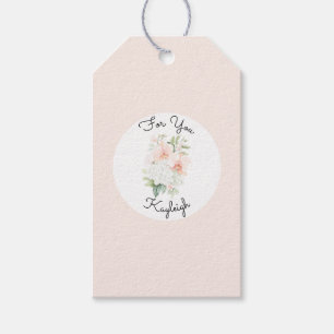 Blush Peach Orchid Flowers Bridal Shower  Gift Tags