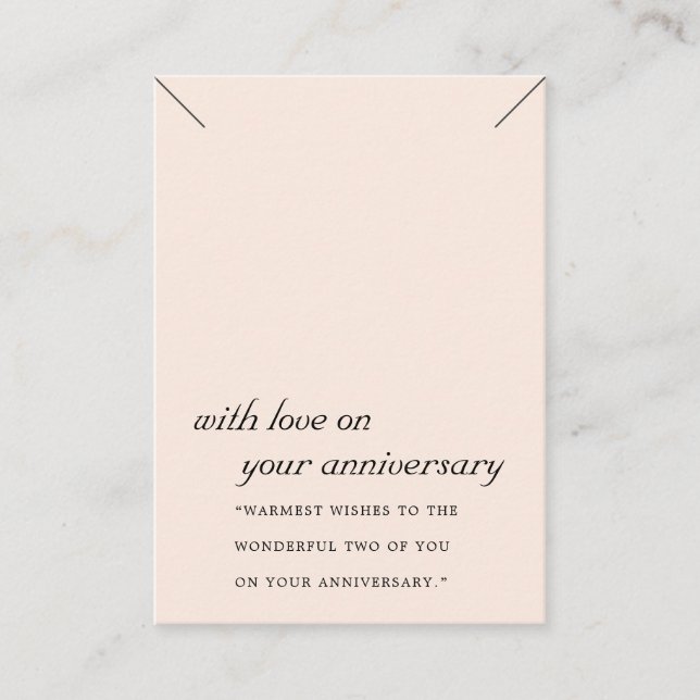 BLUSH PEACH PINK ANNIVERSARY NECKLACE DISPLAY CARD (Front)