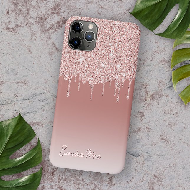 Blush Peach Pink Rose Gold Glitter Art Pattern Case-Mate iPhone Case (Creator Uploaded)