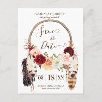 Blush & Peach Rose Dreamcatcher Boho Save the Date