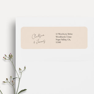 Blush Peach Script Welcome Wedding Address
