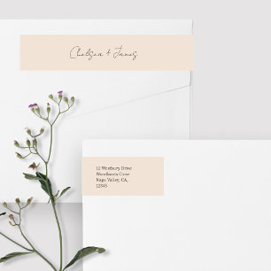 Blush Peach Script Welcome Wedding Address Wrap Around Label