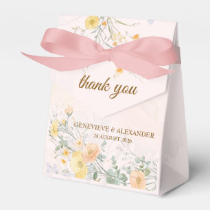 Blush Peach Wildflower Botanical Wedding Favor Box