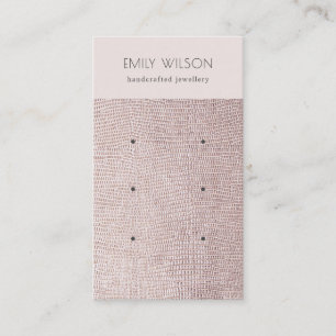 Blush Pearl Leather Texture 3 Earring Display Business Card