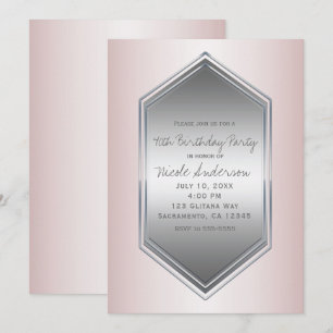 Blush Pearl Pink Silver Birthday Party Any Event Invitation
