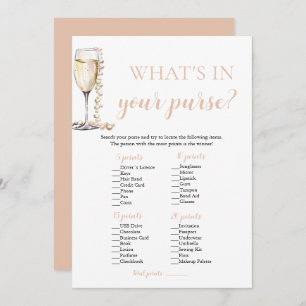 Blush Pearls & Prosecco What's In Your Purse Game Invitation