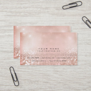 Blush Pearly Pink Gold Glitter Foxier Beauty Business Card