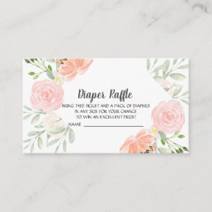 Blush Peonies Diaper Raffle Enclosure Card