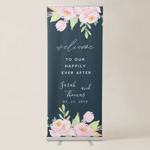 Blush Peonies ⎢Wedding Welcome Banner