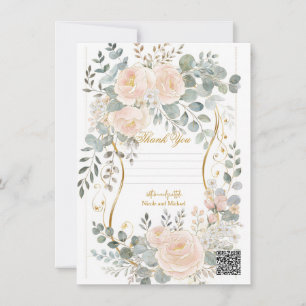Blush Peony & Eucalyptus Botanical Floral Wedding  Invitation