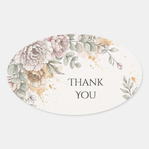 Blush Peony Watercolor Wedding Sticker