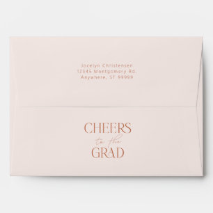 Blush Personalised Cheers to the Grad Graduation Envelope