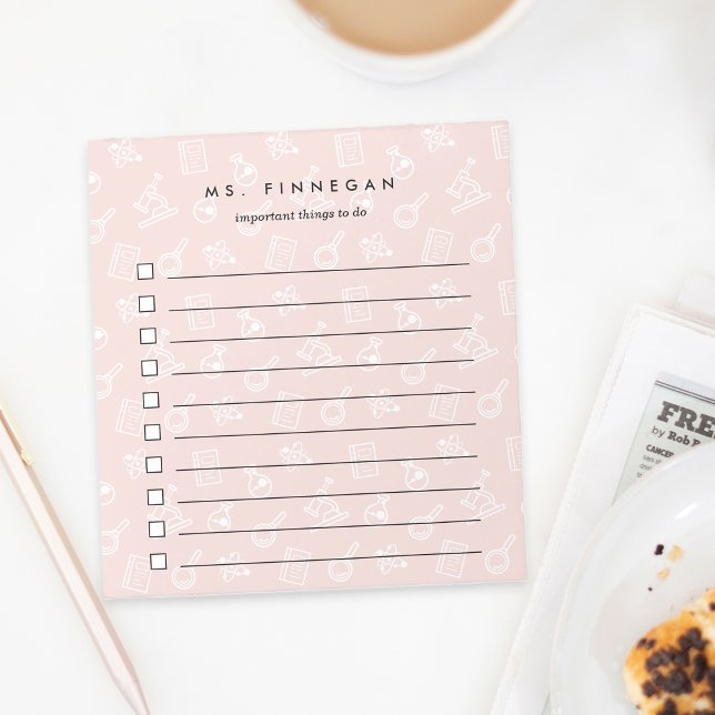 Blush | Personalised Science Teacher To-Do List Notepad (Creator Uploaded)