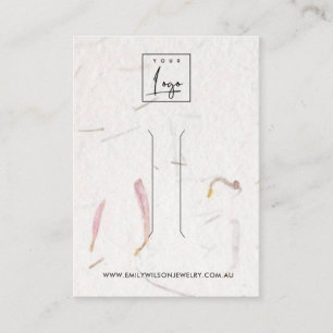 BLUSH PETAL HANDMADE PAPER  HAIR CLIP DISPLAY CARD