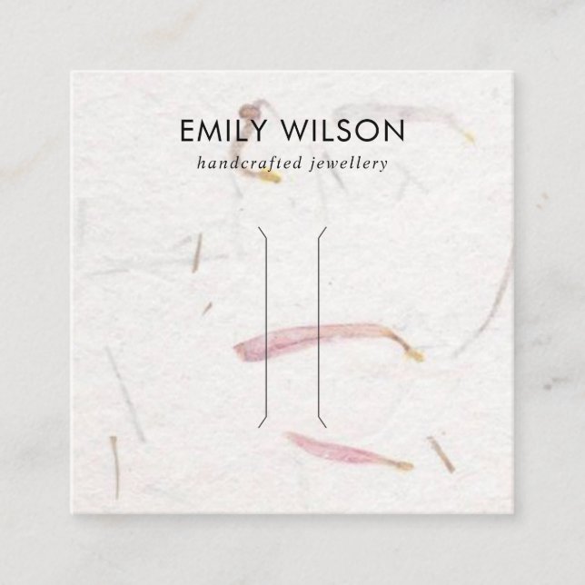 BLUSH PETAL HANDMADE PAPER HAIR CLIP DISPLAY CARD (Front)