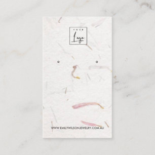 BLUSH PETAL HANDMADE PAPER  STUD EARRING DISPLAY BUSINESS CARD