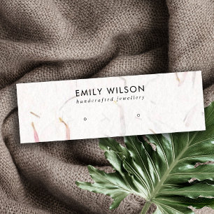 BLUSH PETAL HANDMADE PAPER STUD EARRING DISPLAY MINI BUSINESS CARD