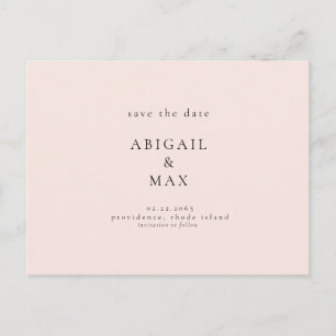 Blush Photo Wedding Postcard Save the Date
