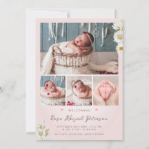 Blush Photo Welcoming Newborn Baby Girl Birth Stat