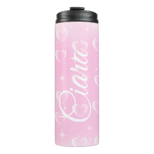 Blush Pink 200s Hearts Thermal Tumbler