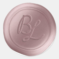 Blush Pink 2 Letter Monogram Wax Seal Stickers