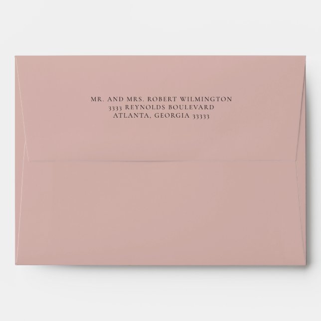 Blush Pink 5x7 Return Address Envelope (Back (Top Flap))