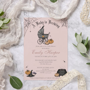 Blush Pink A Baby is Brewing Baby Shower Invitation