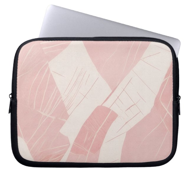 Blush Pink Abstract Batik Laptop Sleeve (Front)