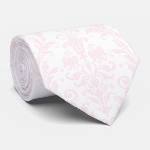 Blush Pink Acanthus Floral Damask Wedding Neck Tie
