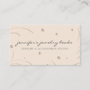 Blush Pink Accessories Pearl Elegant Jewellery Business Card