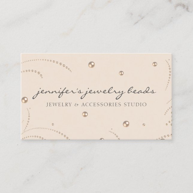 Blush Pink Accessories Pearl Elegant Jewellery Business Card (Front)