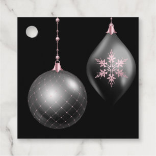 Blush Pink and Black Christmas Favour Tags